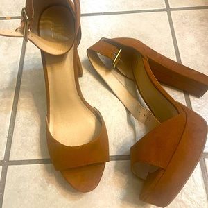Tan platform heels